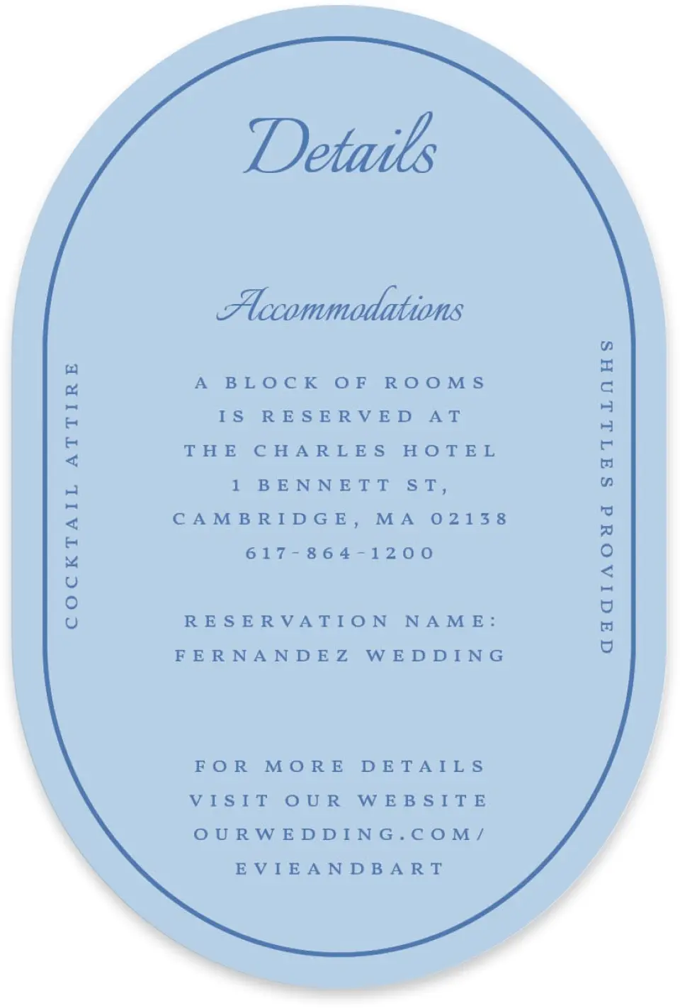 This is a 4" x 6" Wedding Invitation Enclosure Card called Cambridge printed in full color with Silver foil on Luxe Satin paper