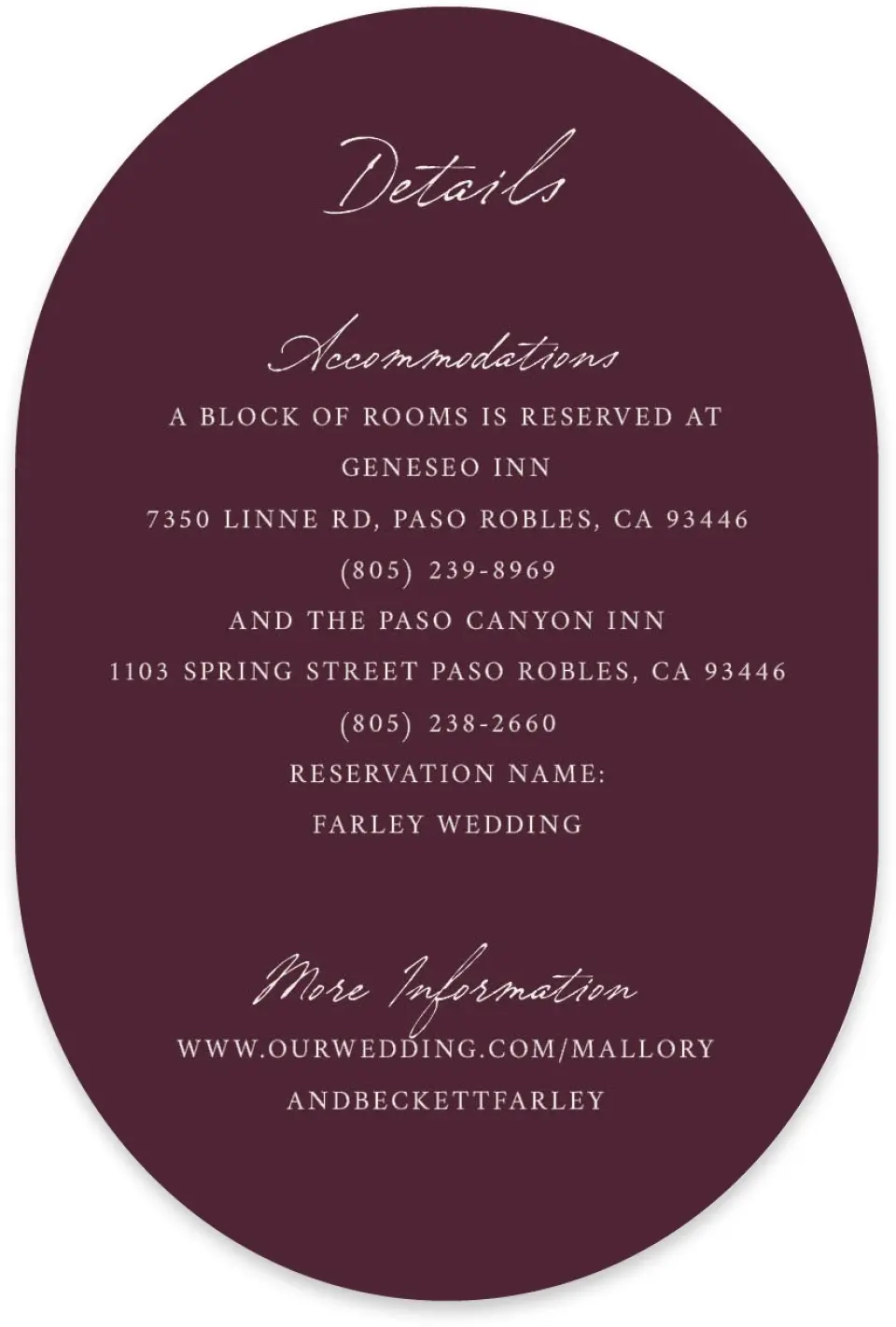 This is a 4" x 6" Wedding Invitation Enclosure Card called Ivyhill printed in full color with Silver foil on Luxe Satin paper