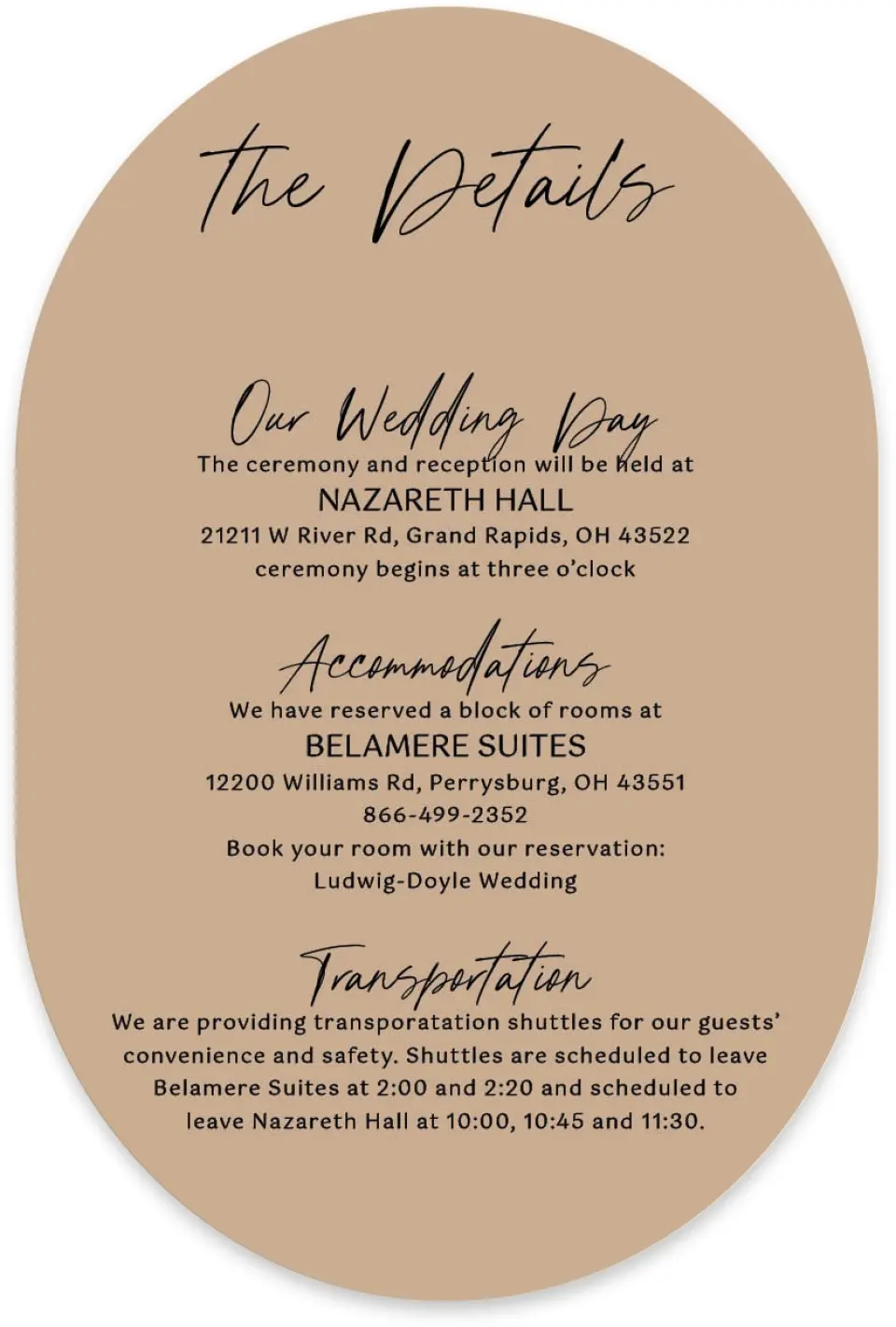 This is a 4" x 6" Wedding Invitation Enclosure Card called Nazareth & Stone printed in full color with Silver foil on Luxe Satin paper