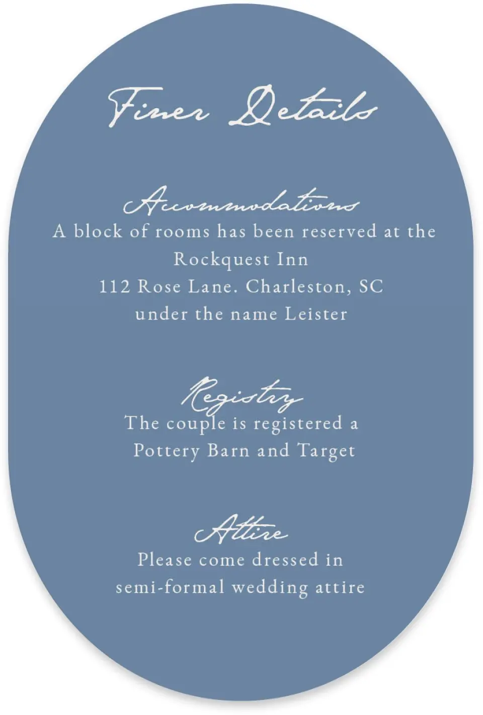 This is a 4" x 6" Wedding Invitation Enclosure Card called Rosewood printed in full color with Silver foil on Luxe Satin paper