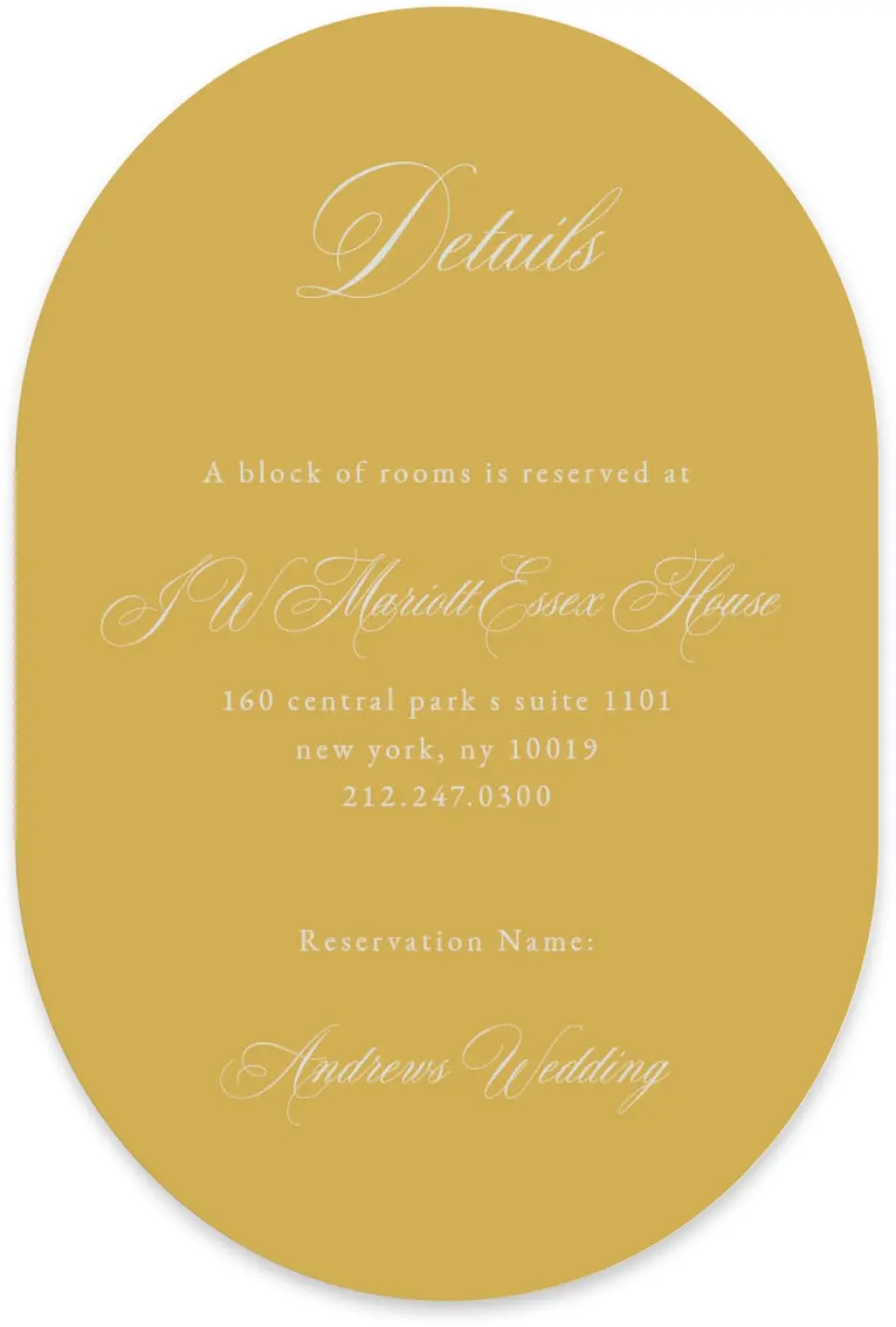 This is a 4" x 6" Wedding Invitation Enclosure Card called Forever Favorite printed in full color with Silver foil on Luxe Satin paper