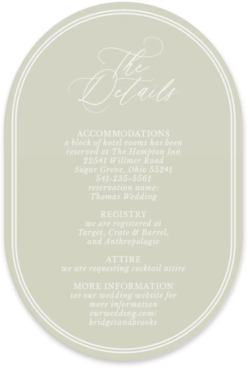 This is a 4" x 6" Wedding Invitation Enclosure Card called Timeless Tulips printed in full color with Silver foil on Luxe Satin paper