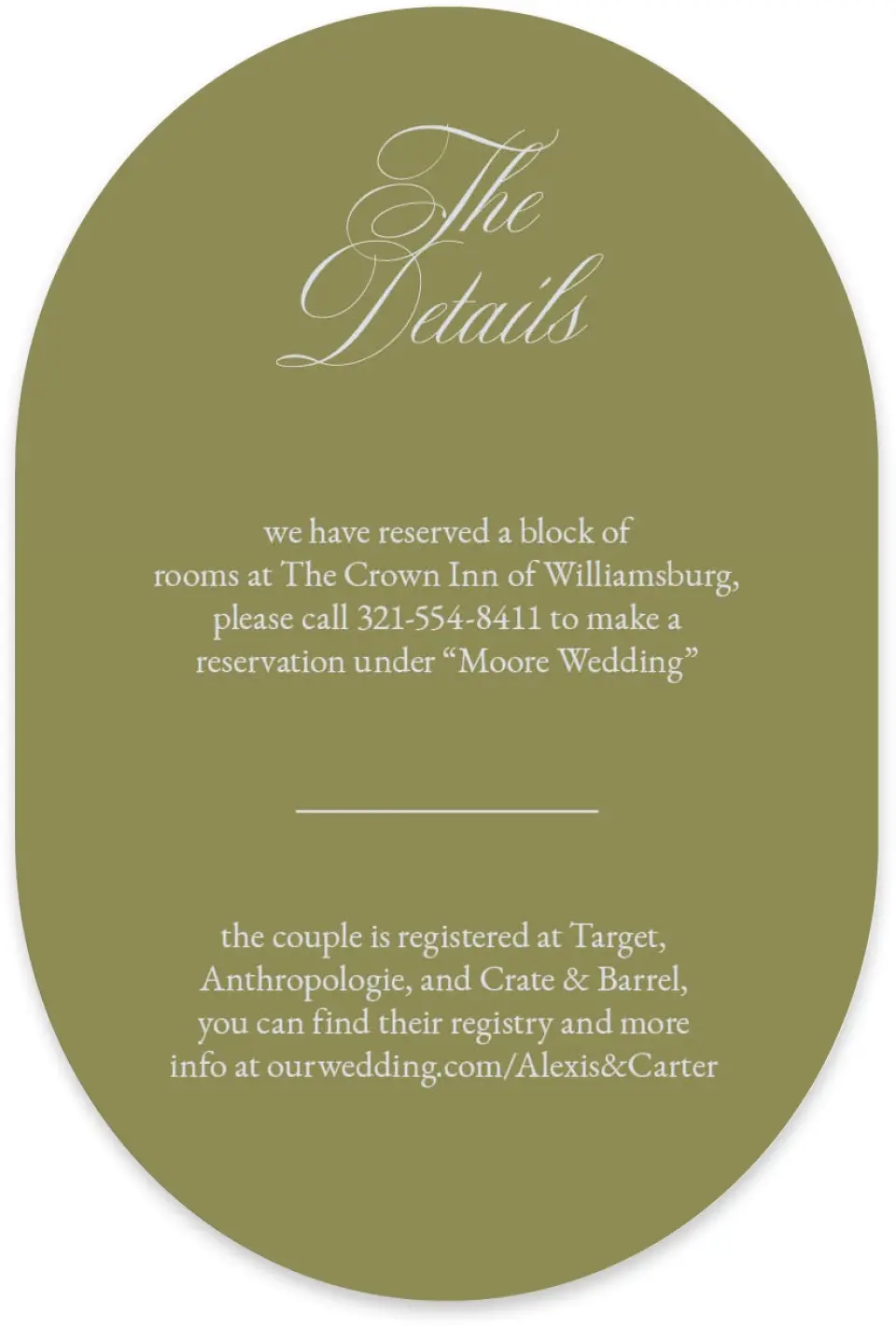 This is a 4" x 6" Wedding Invitation Enclosure Card called Signature Vows printed in full color with Silver foil on Luxe Satin paper