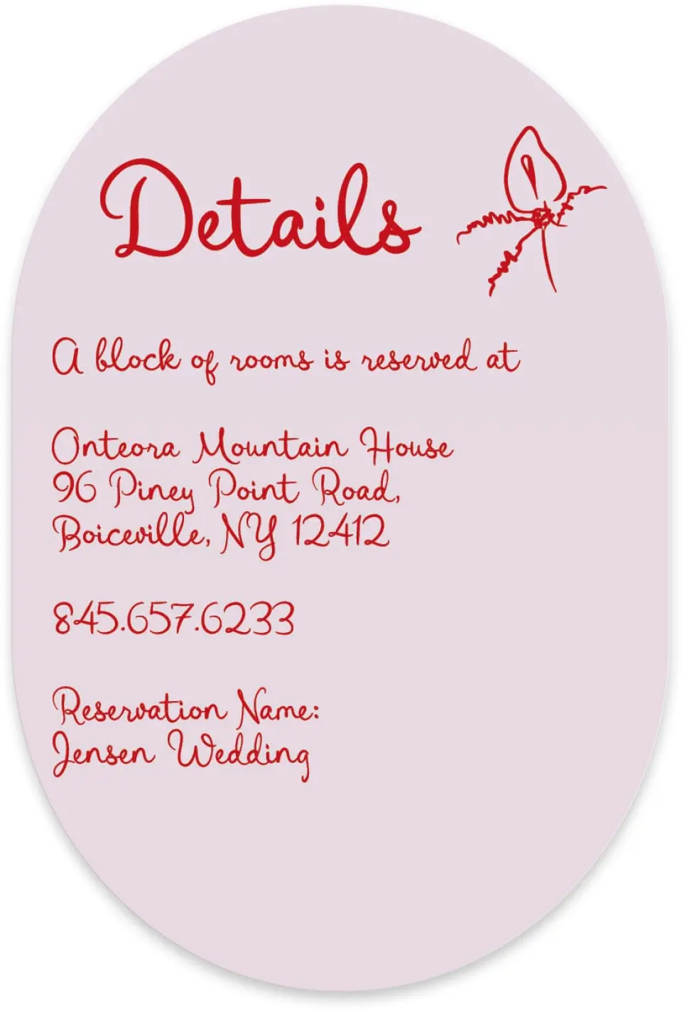 This is a 4" x 6" Wedding Invitation Enclosure Card called Flourishing Love printed in full color with Silver foil on Luxe Satin paper