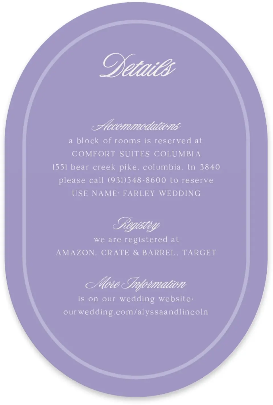 This is a 4" x 6" Wedding Invitation Enclosure Card called Gentle Garden printed in full color with Silver foil on Luxe Satin paper