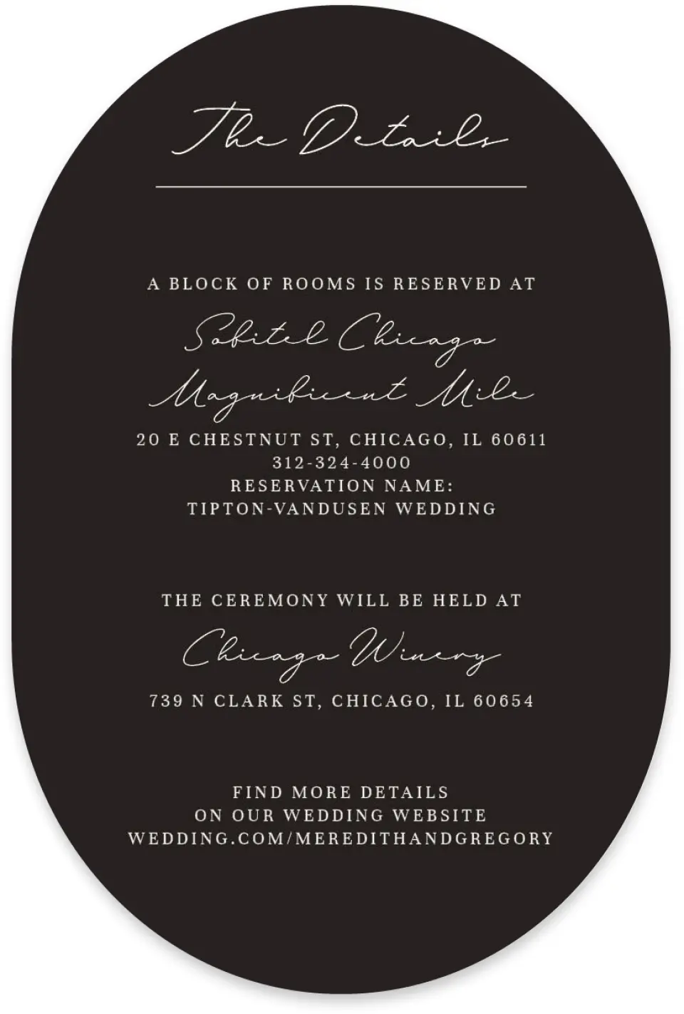 This is a 4" x 6" Wedding Invitation Enclosure Card called Opulent Endearment printed in full color with Silver foil on Luxe Satin paper