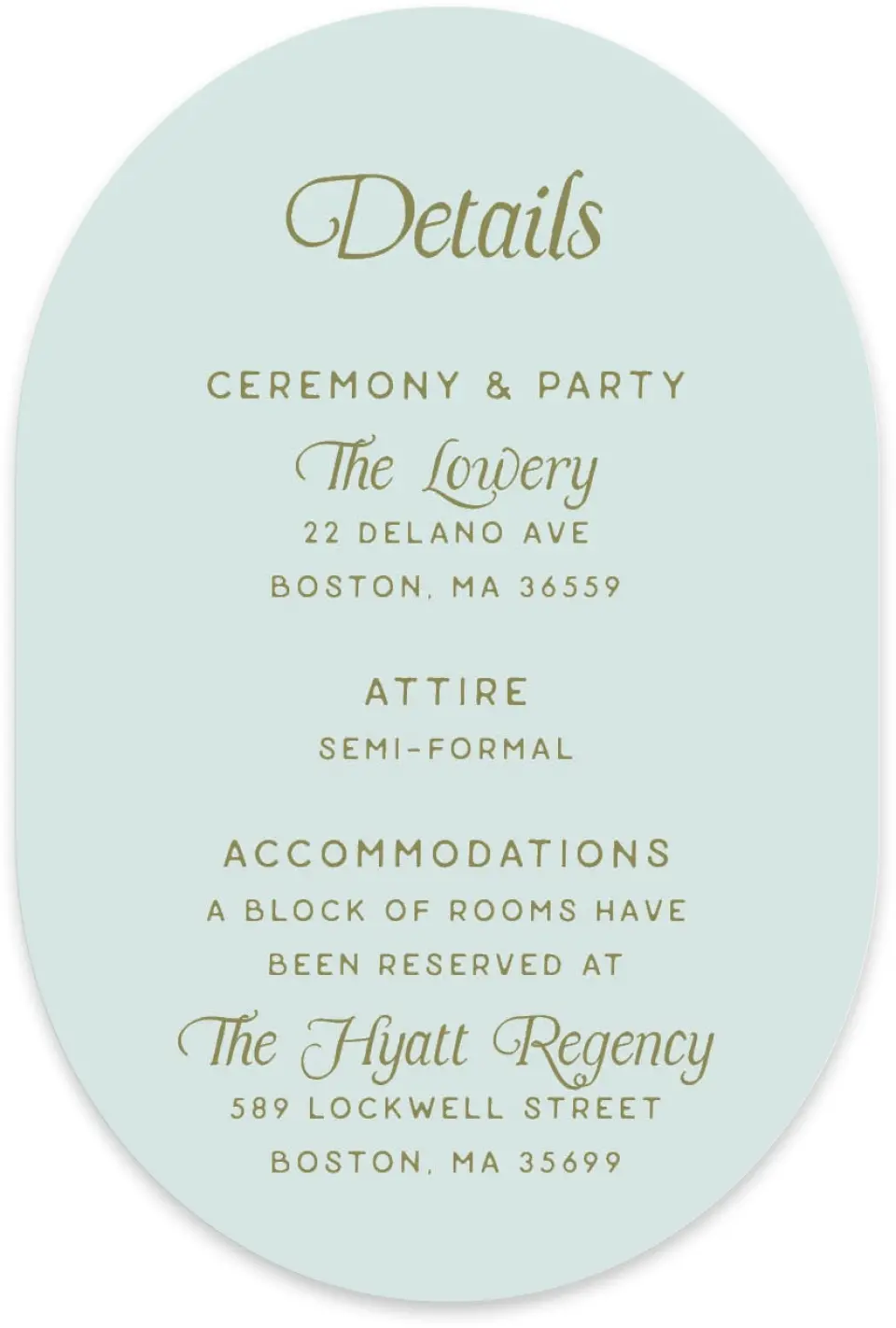 This is a 4" x 6" Wedding Invitation Enclosure Card called The Rosemary printed in full color on Luxe Satin paper