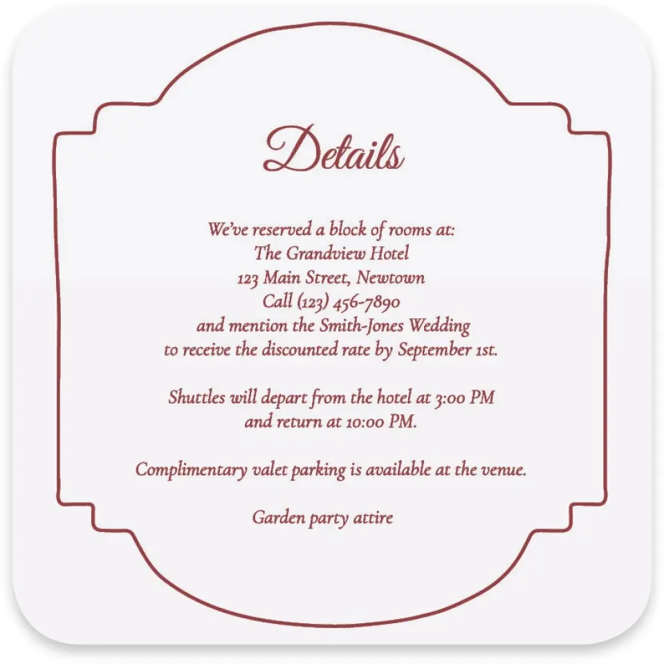 This is a 4" x 4" Wedding Invitation Enclosure Card called Elegant Autumn printed in full color on Luxe Satin paper