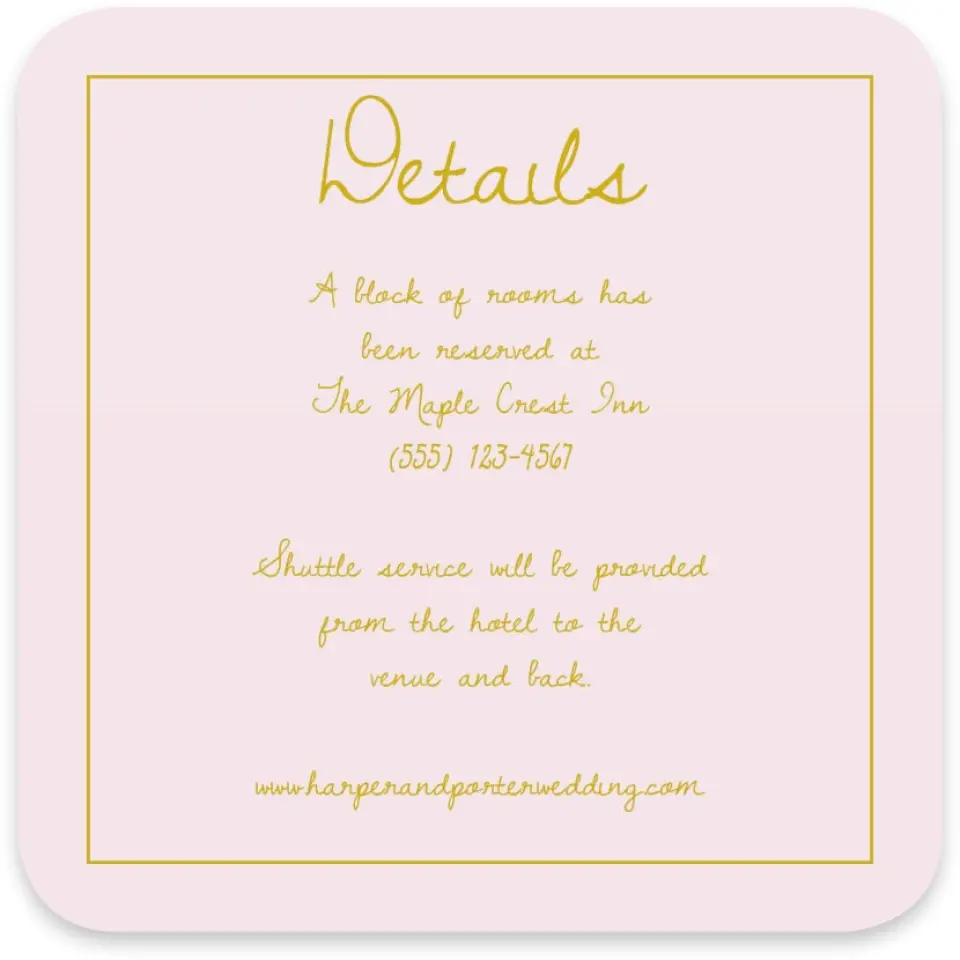 This is a 4" x 4" Wedding Invitation Enclosure Card called Forever Bud printed in full color with Silver foil on Luxe Satin paper