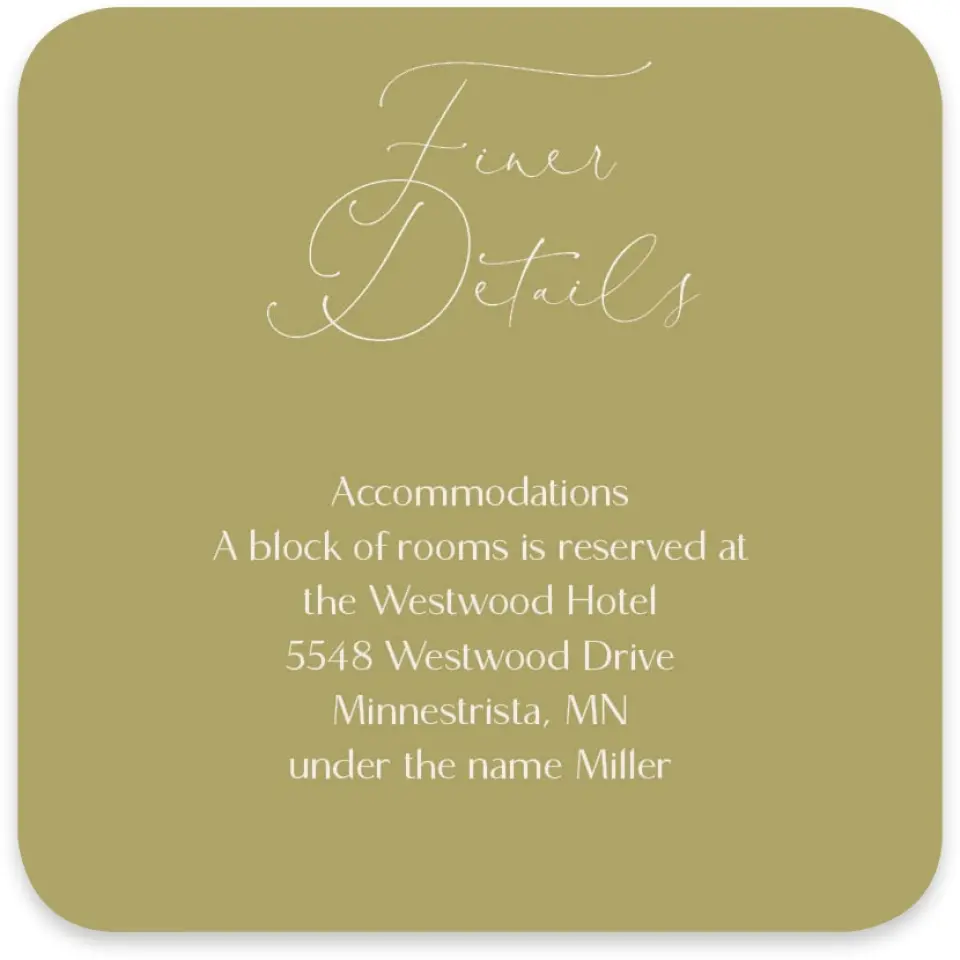 This is a 4" x 4" Wedding Invitation Enclosure Card called Fall Florals printed in full color on Luxe Satin paper