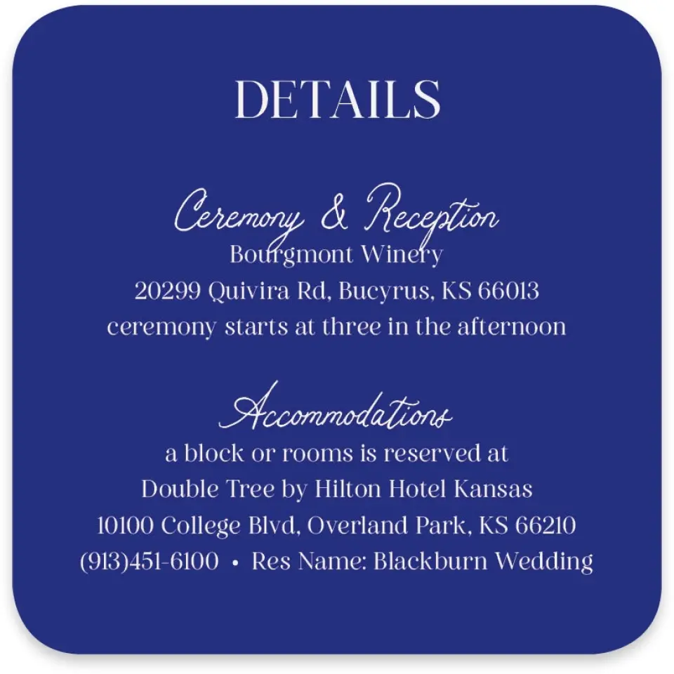 This is a 4" x 4" Wedding Invitation Enclosure Card called Storybook Garden printed in full color on Luxe Satin paper