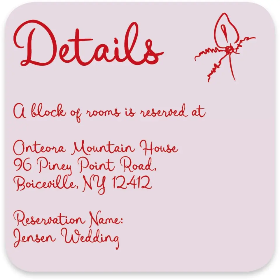 This is a 4" x 4" Wedding Invitation Enclosure Card called Flourishing Love printed in full color with Gold foil on Luxe Satin paper