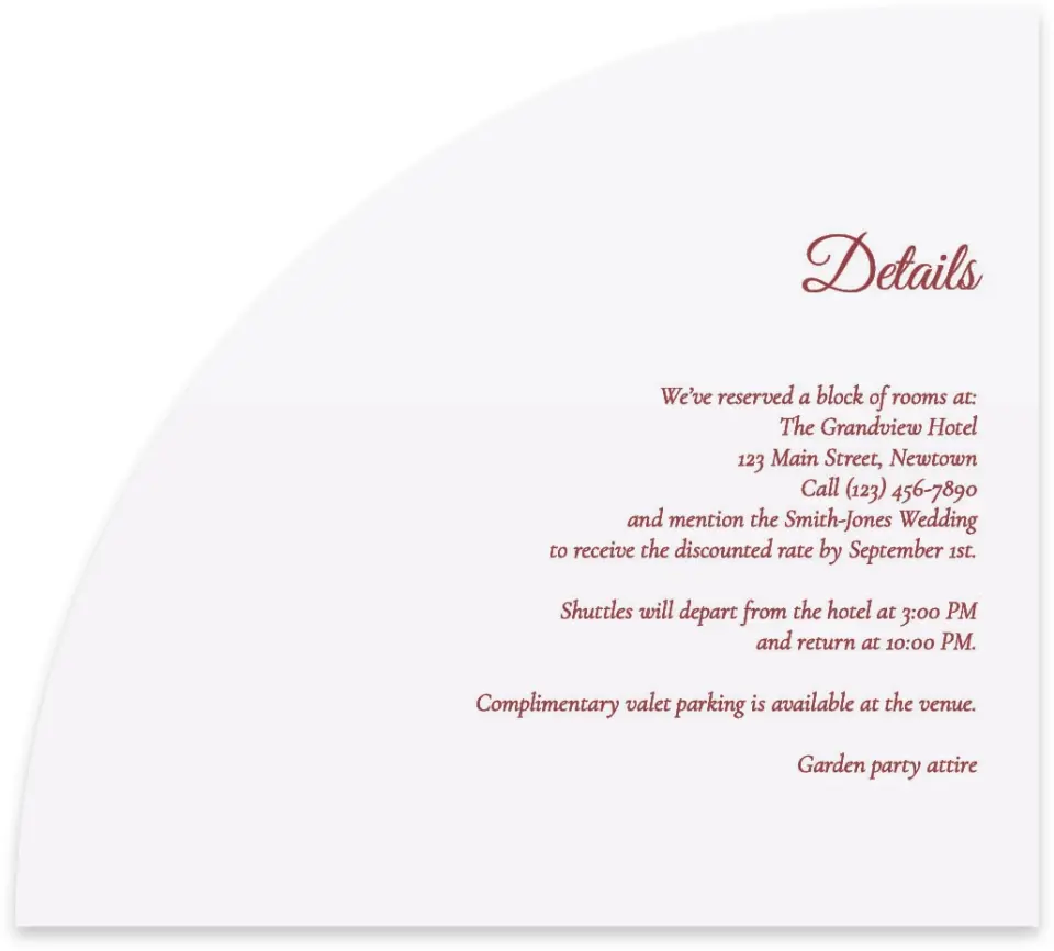 This is a 5" x 4½" Wedding Invitation Enclosure Card called Elegant Autumn printed in full color on Luxe Satin paper