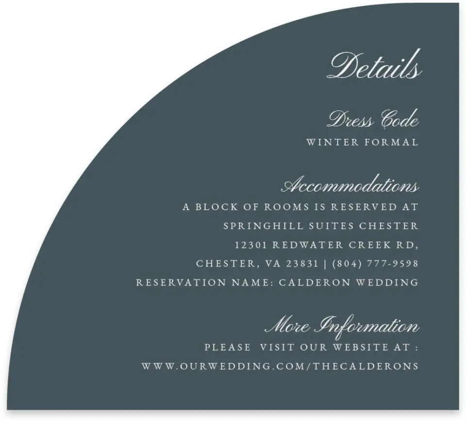 This is a 5" x 4½" Wedding Invitation Enclosure Card called Heirloom Holly printed in full color on Luxe Satin paper