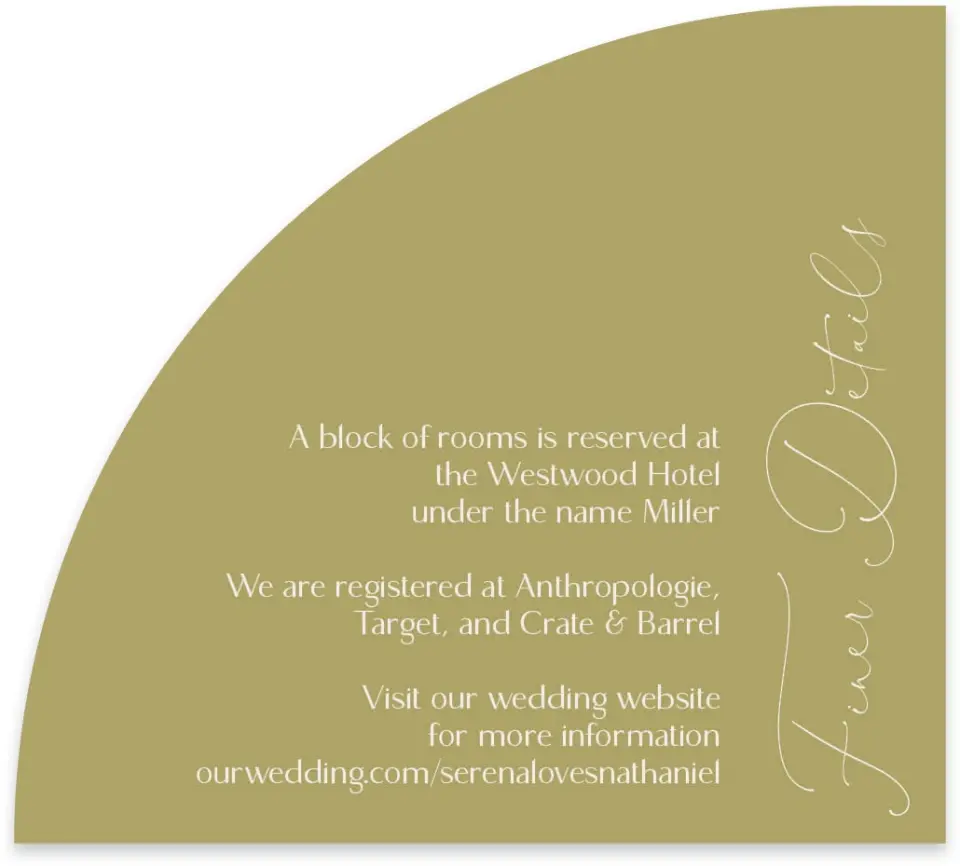 This is a 5" x 4½" Wedding Invitation Enclosure Card called Fall Florals printed in full color on Luxe Satin paper