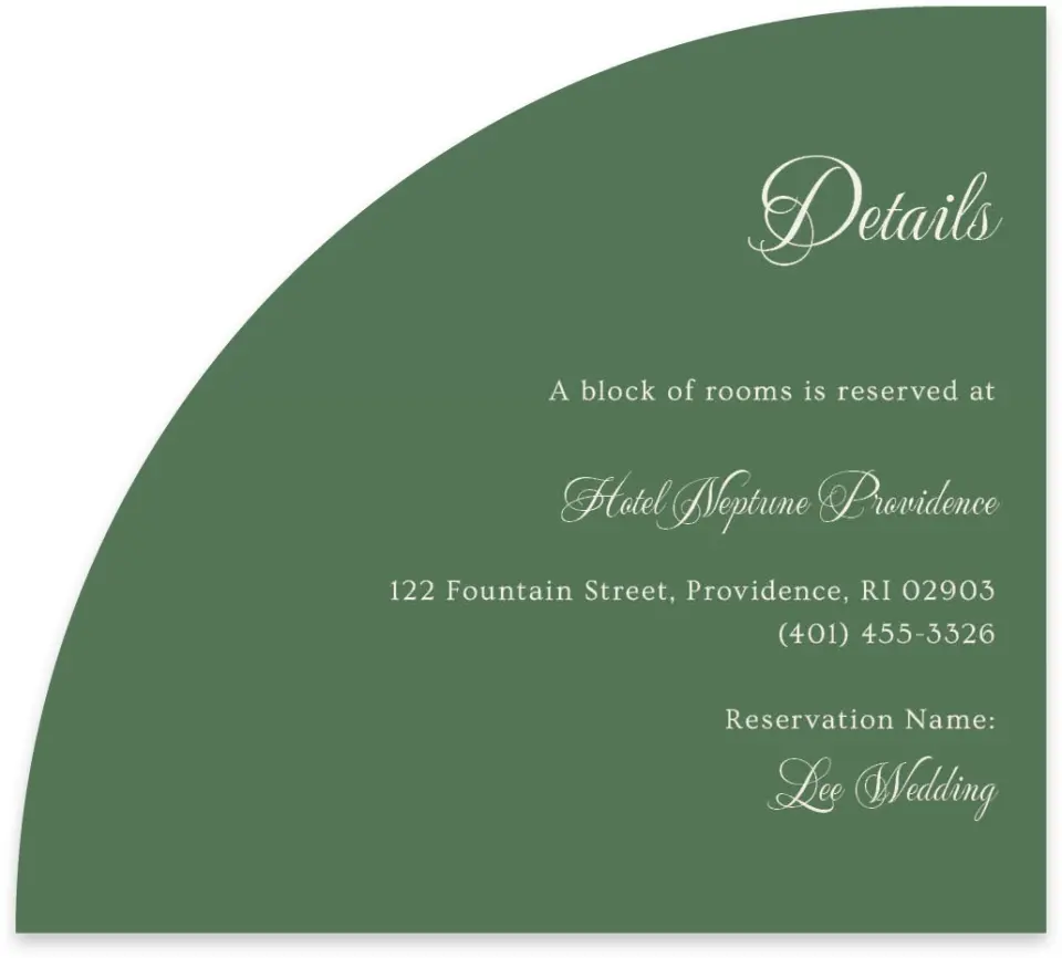 This is a 5" x 4½" Wedding Invitation Enclosure Card called Warwick printed in full color on Luxe Satin paper