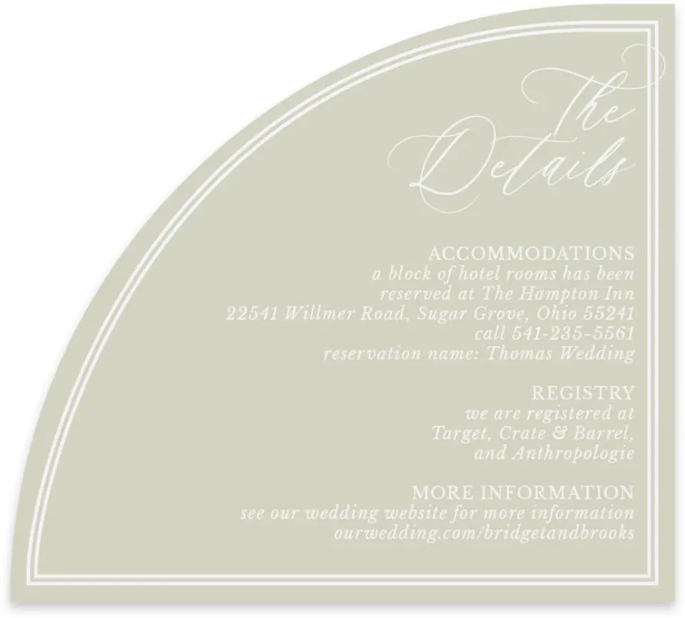 This is a 5" x 4½" Wedding Invitation Enclosure Card called Timeless Tulips printed in full color on Luxe Satin paper