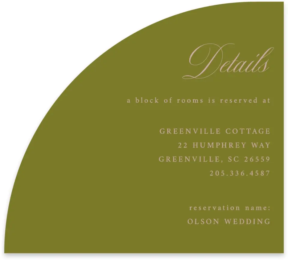 This is a 5" x 4½" Wedding Invitation Enclosure Card called Love Off Script printed in full color on Luxe Satin paper