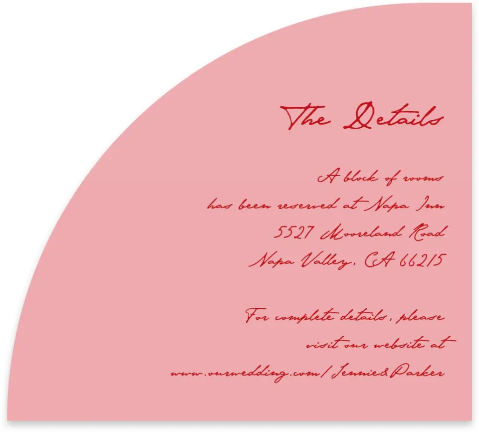 This is a 5" x 4½" Wedding Invitation Enclosure Card called With All Our Love printed in full color on Luxe Satin paper