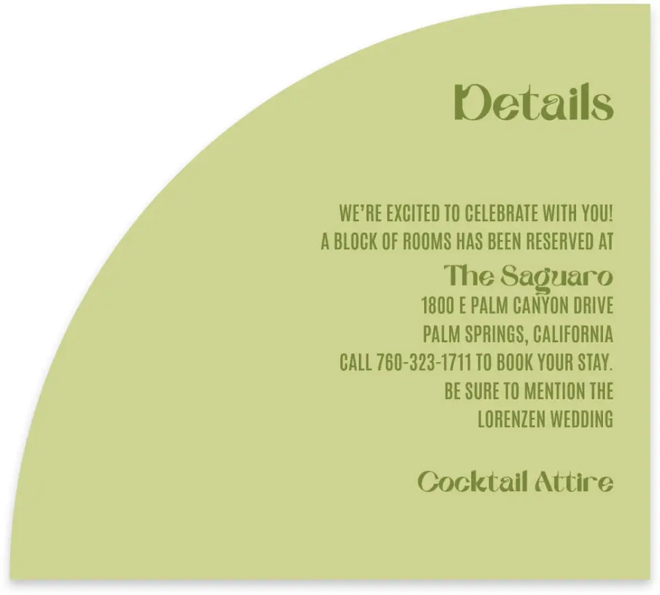 This is a 5" x 4½" Wedding Invitation Enclosure Card called Zephyr printed in full color on Luxe Satin paper