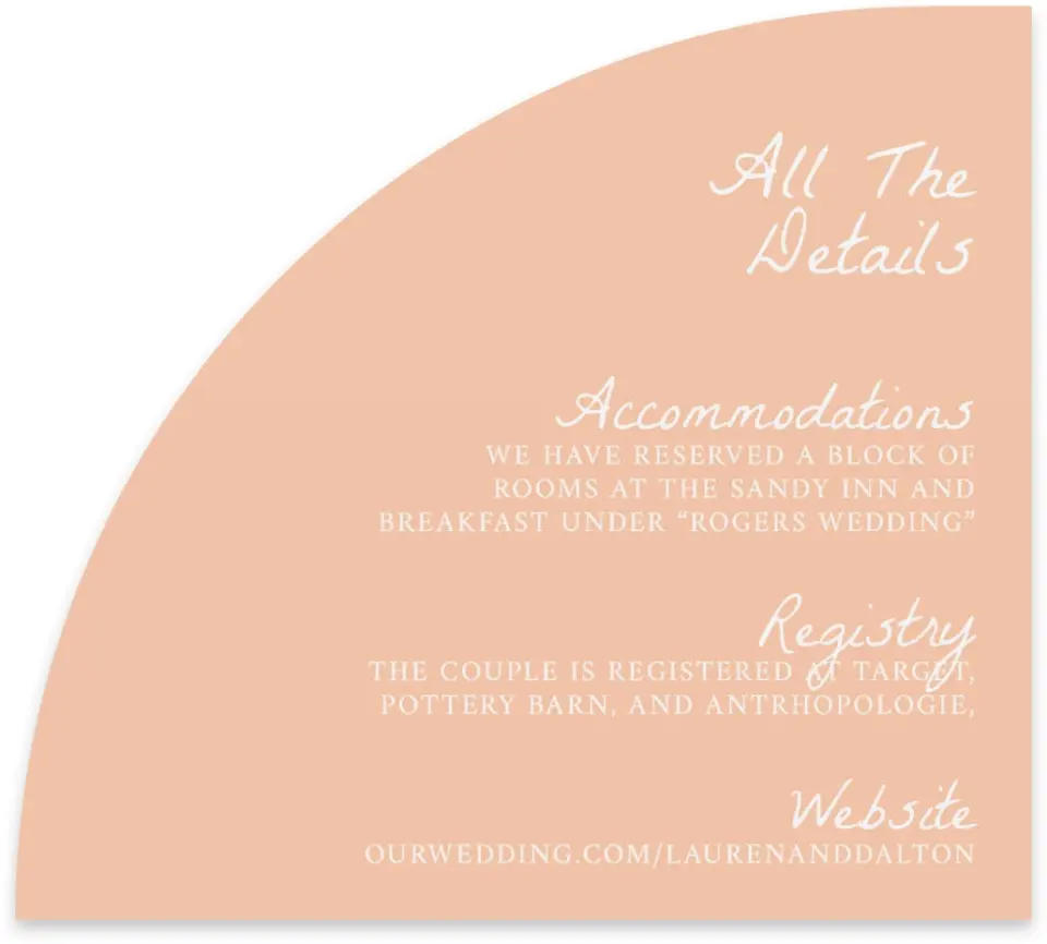 This is a 5" x 4½" Wedding Invitation Enclosure Card called Ever After Blooms printed in full color on Luxe Satin paper