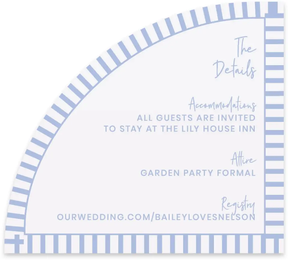 This is a 5" x 4½" Wedding Invitation Enclosure Card called Framed in Flowers printed in full color with Gold foil on Luxe Satin paper