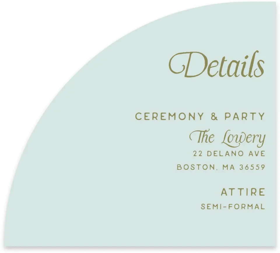 This is a 5" x 4½" Wedding Invitation Enclosure Card called The Rosemary printed in full color on Luxe Satin paper