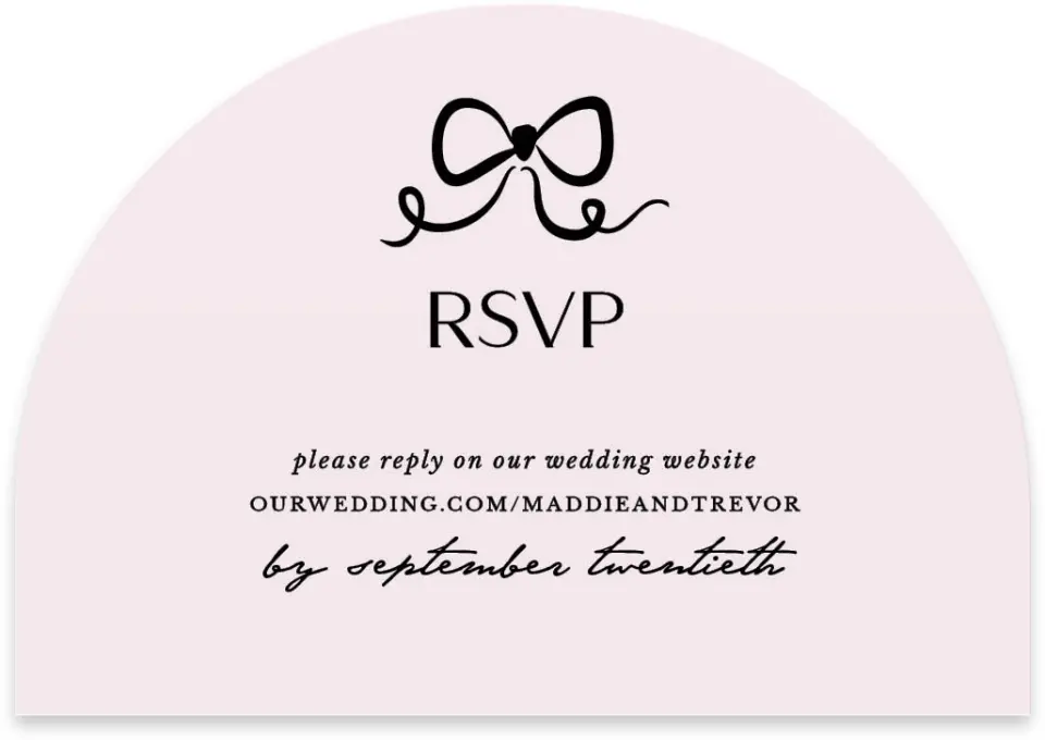 This is a 5" x 3½" Wedding Invitation RSVP Postcard called The Madison printed in full color on Luxe Satin paper