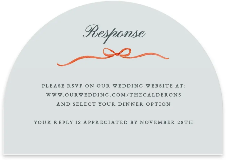 This is a 5" x 3½" Wedding Invitation RSVP Postcard called Heirloom Holly printed in full color on Luxe Satin paper