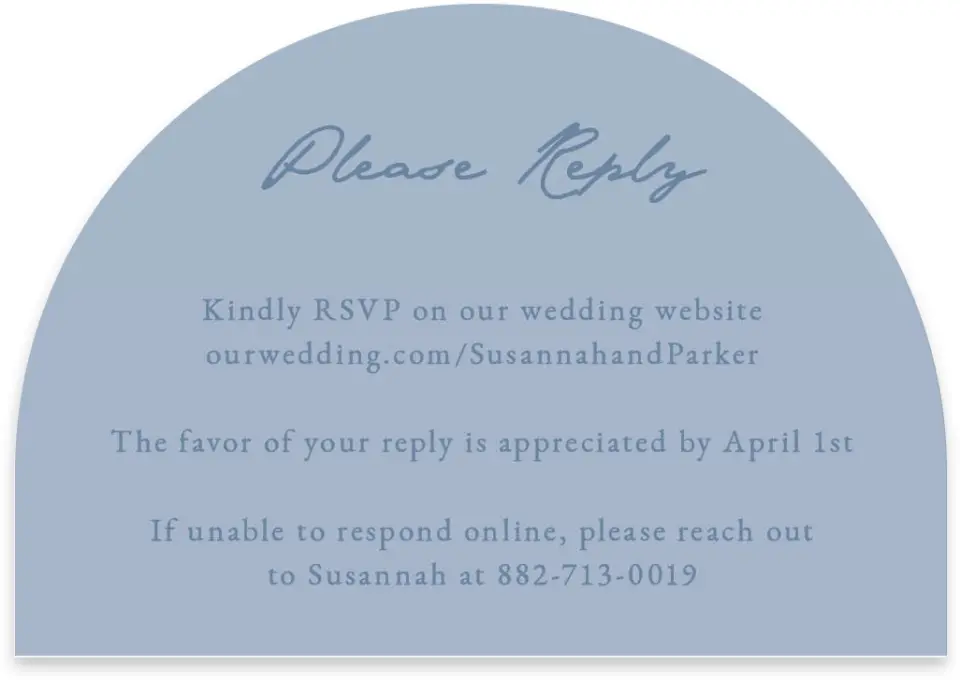 This is a 5" x 3½" Wedding Invitation RSVP Postcard called Rosewood printed in full color on Luxe Satin paper