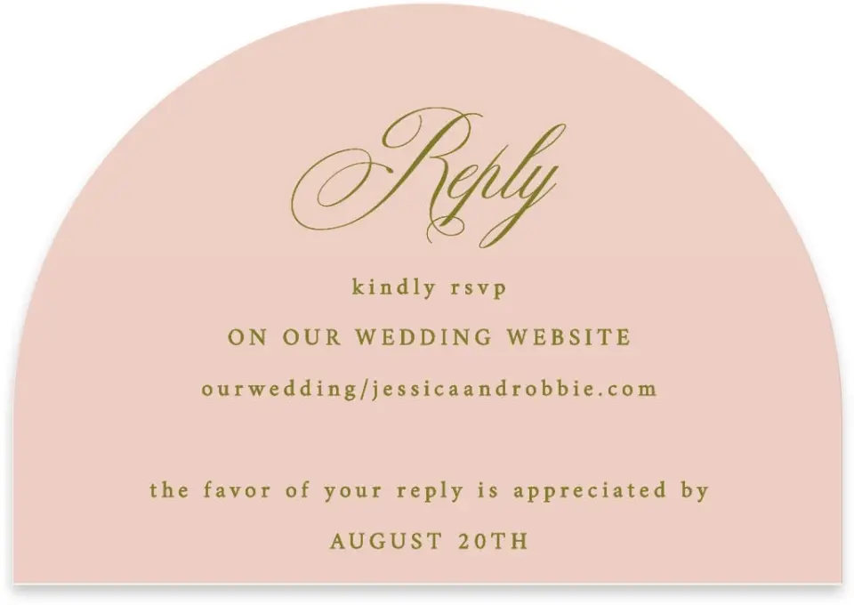 This is a 5" x 3½" Wedding Invitation RSVP Postcard called Love Off Script printed in full color on Luxe Satin paper