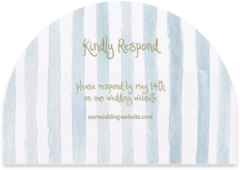 This is a 5" x 3½" Wedding Invitation RSVP Postcard called Soft Meadows printed in full color on Luxe Satin paper