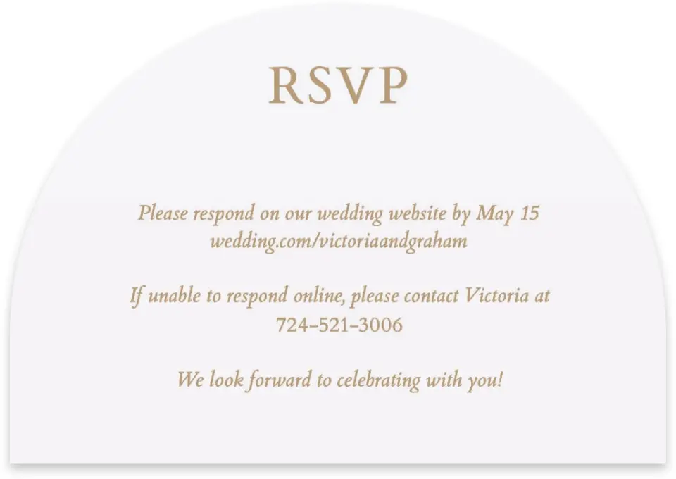 This is a 5" x 3½" Wedding Invitation RSVP Postcard called Soft Branchlets printed in full color with Rose Gold foil on Luxe Satin paper