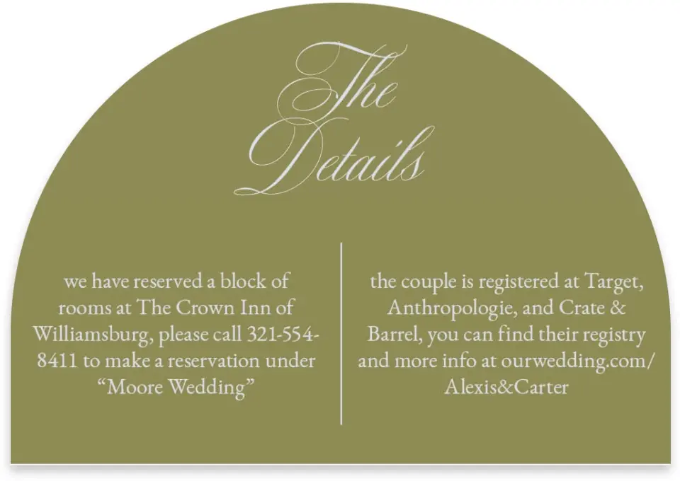 This is a 5" x 3½" Wedding Invitation RSVP Postcard called Signature Vows printed in full color on Luxe Satin paper