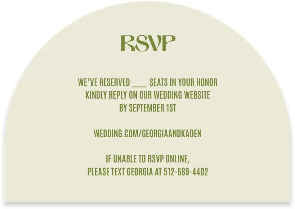 This is a 5" x 3½" Wedding Invitation RSVP Postcard called Zephyr printed in full color on Luxe Satin paper