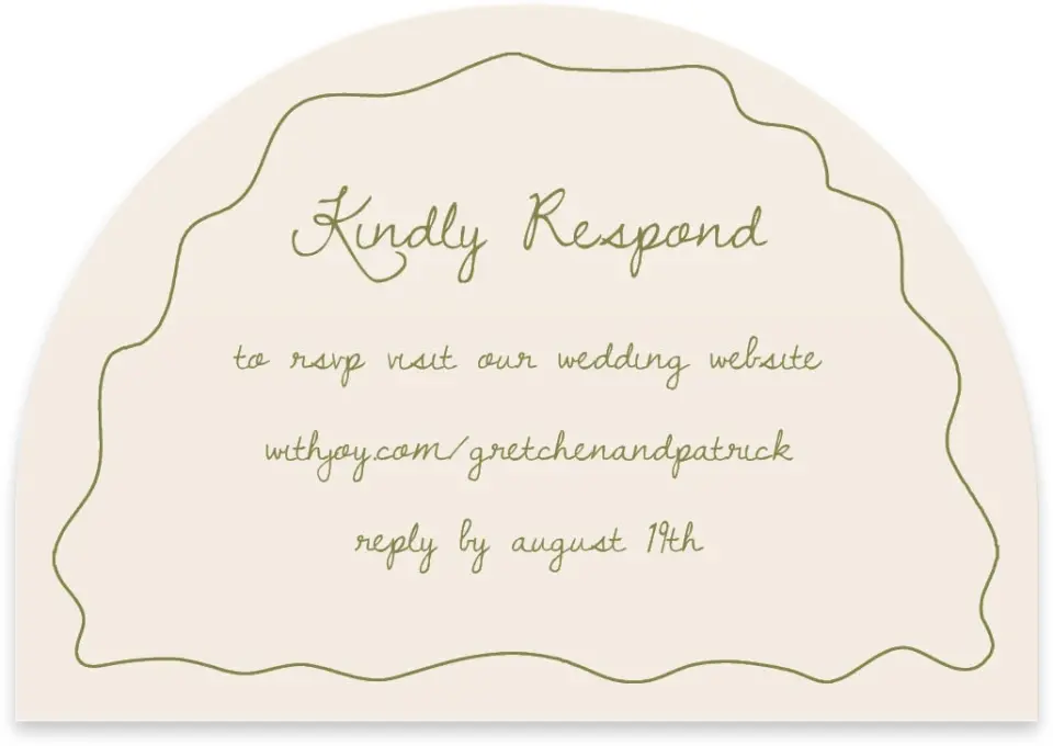 This is a 5" x 3½" Wedding Invitation RSVP Postcard called Soft Garden Vows printed in full color with Rose Gold foil on Luxe Satin paper