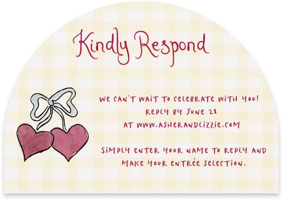This is a 5" x 3½" Wedding Invitation RSVP Postcard called Love Dove printed in full color with Rose Gold foil on Luxe Satin paper