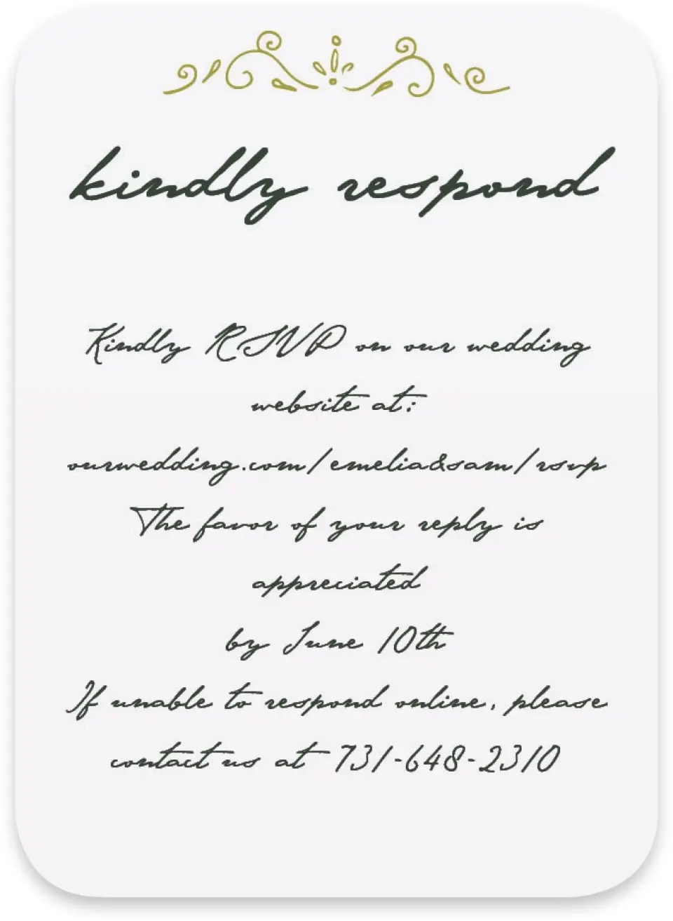 This is a 4½" x 3¼" Wedding Invitation RSVP Postcard called With Love printed in full color on Luxe Satin paper