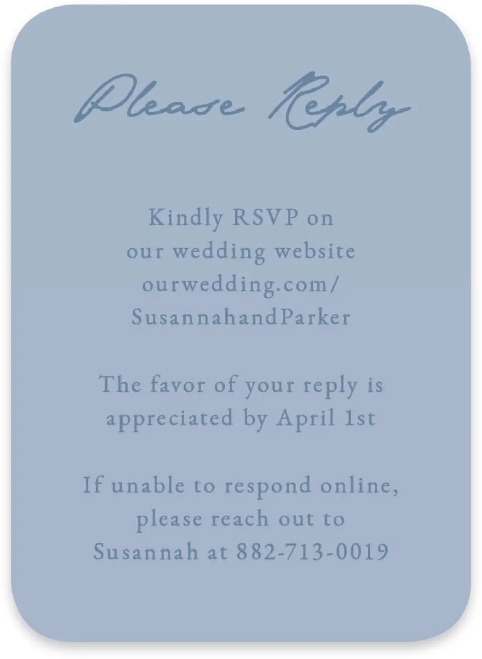 This is a 4½" x 3¼" Wedding Invitation RSVP Postcard called Rosewood printed in full color on Luxe Satin paper