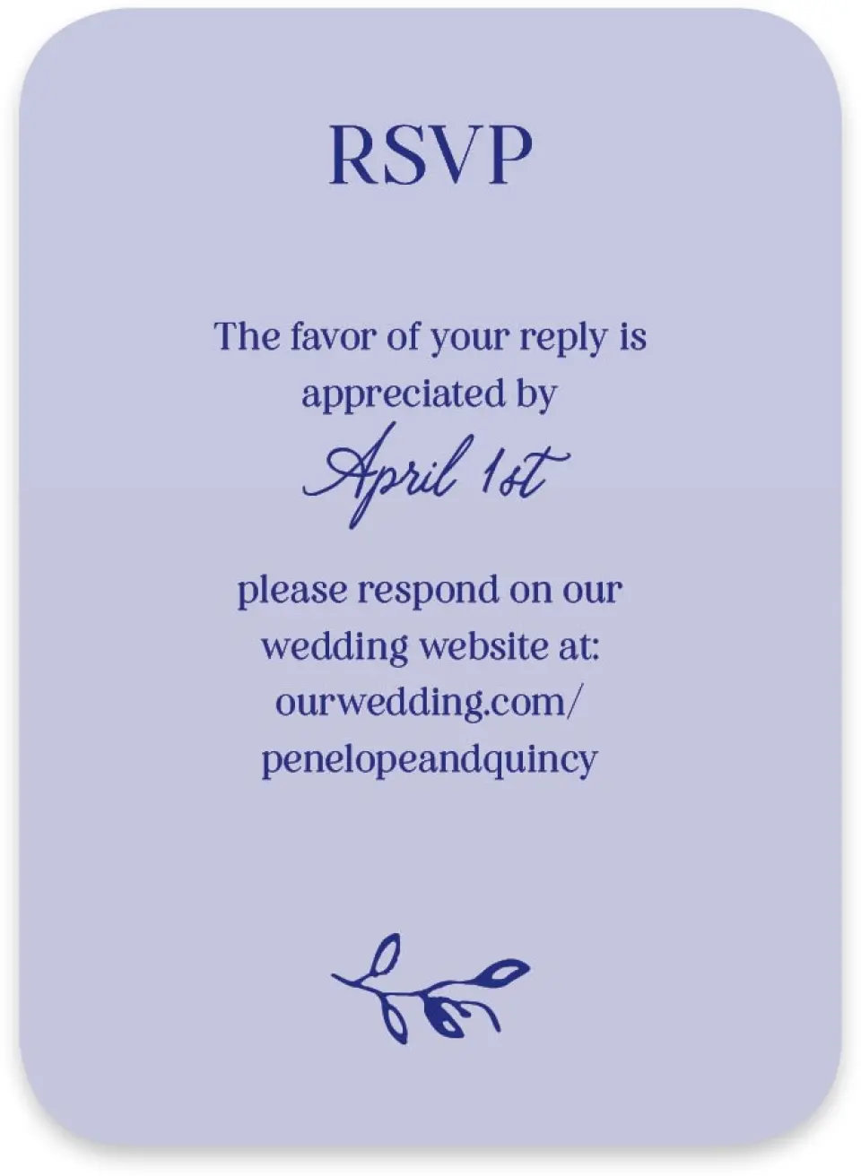 This is a 4½" x 3¼" Wedding Invitation RSVP Postcard called Storybook Garden printed in full color on Luxe Satin paper