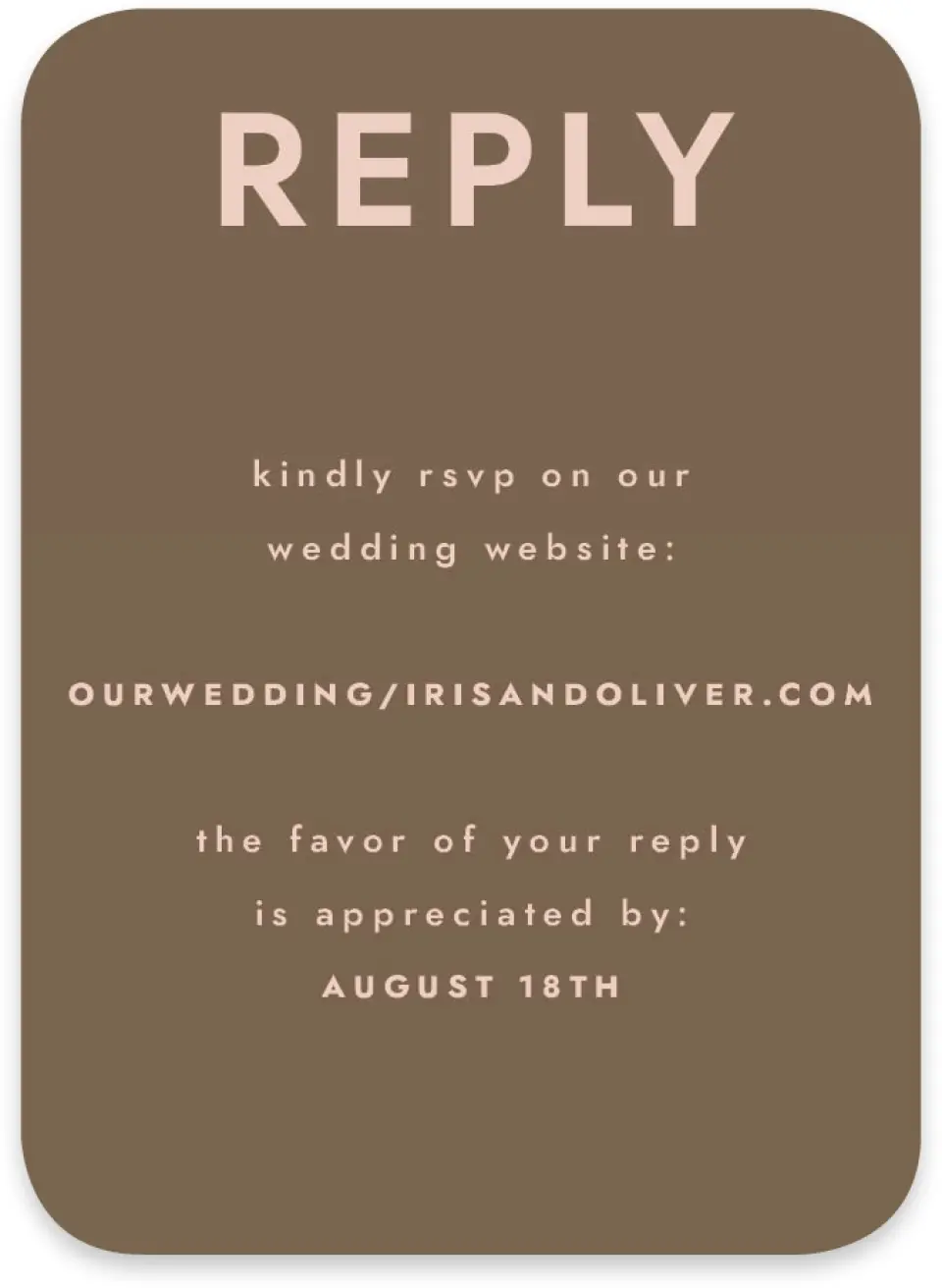 This is a 4½" x 3¼" Wedding Invitation RSVP Postcard called Serendipity & Stripes printed in full color on Luxe Satin paper