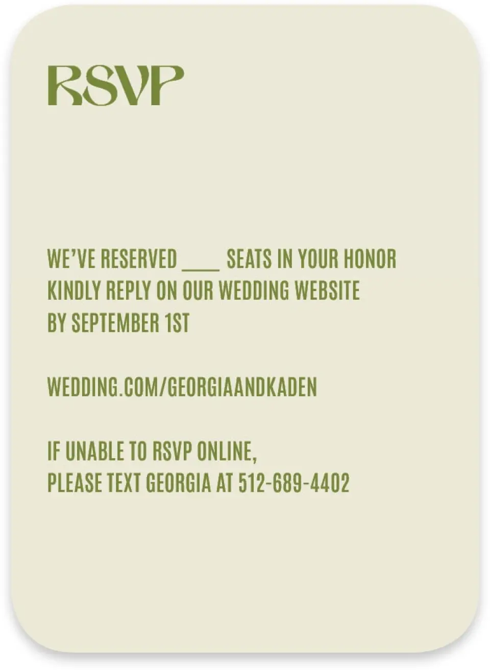 This is a 4½" x 3¼" Wedding Invitation RSVP Postcard called Zephyr printed in full color on Luxe Satin paper