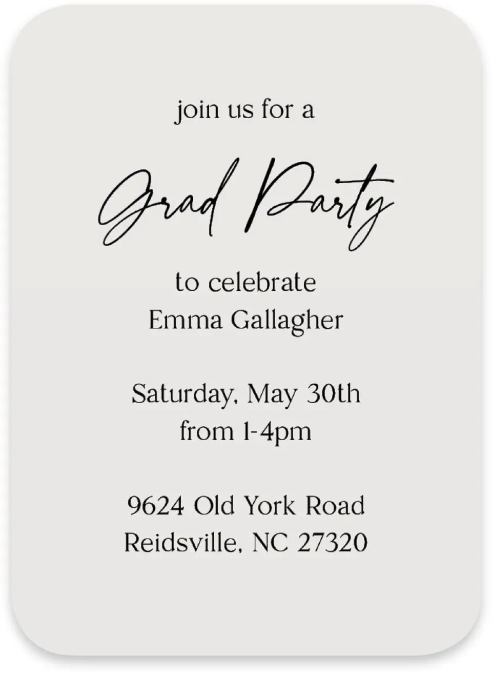 This is a 4½" x 3¼" Wedding Invitation RSVP Postcard called Effortless Edge printed in full color on Luxe Satin paper