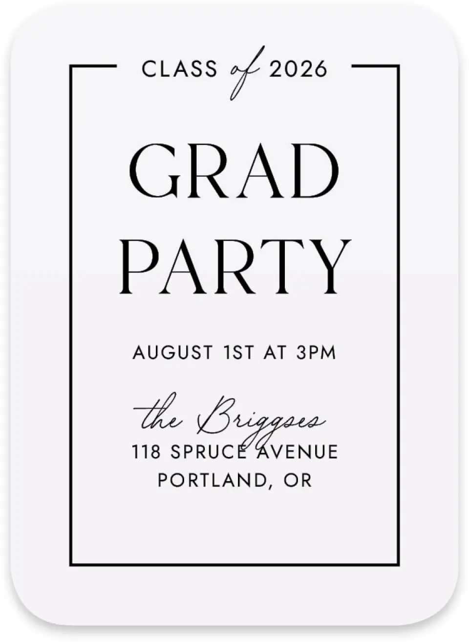 This is a 4½" x 3¼" Wedding Invitation RSVP Postcard called Pure Frame printed in full color on Luxe Satin paper