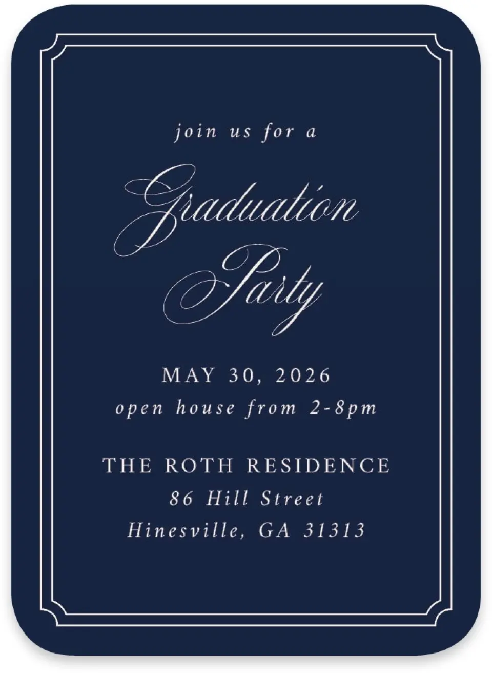 This is a 4½" x 3¼" Wedding Invitation RSVP Postcard called Formal Frame printed in full color on Luxe Satin paper