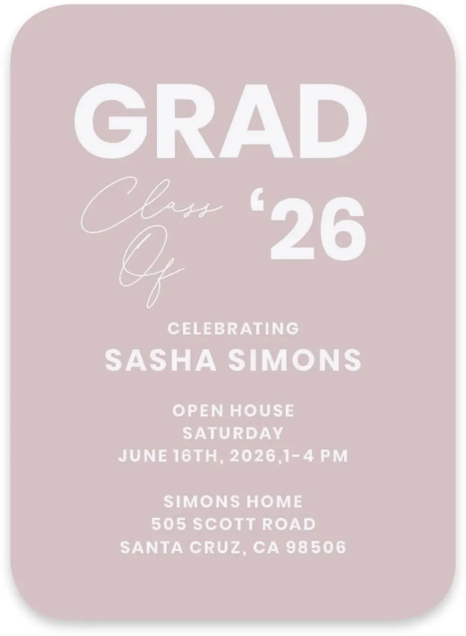 This is a 4½" x 3¼" Wedding Invitation RSVP Postcard called Caps Off to You printed in full color on Luxe Satin paper