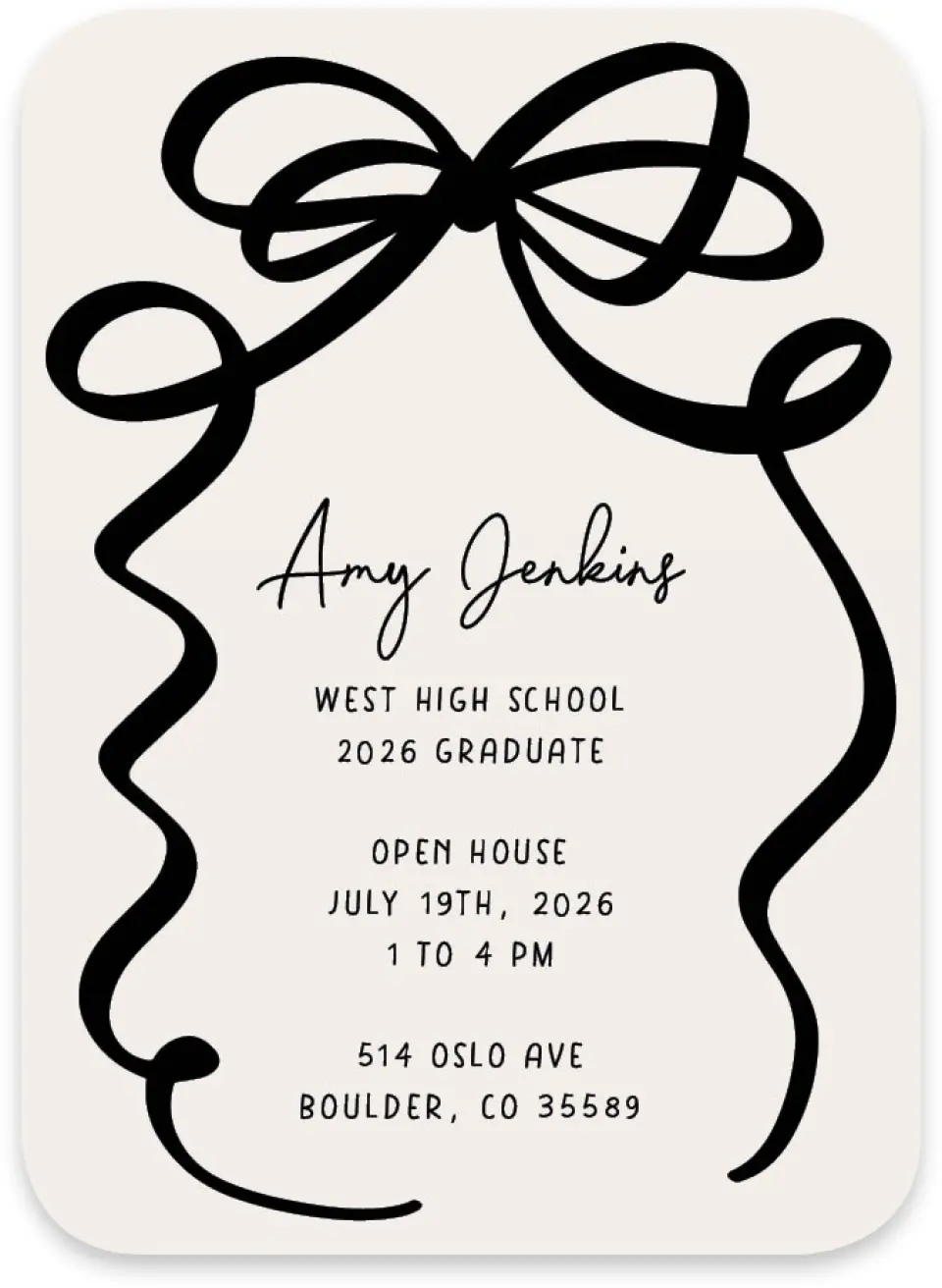 This is a 4½" x 3¼" Wedding Invitation RSVP Postcard called All Tied Up printed in full color on Luxe Satin paper