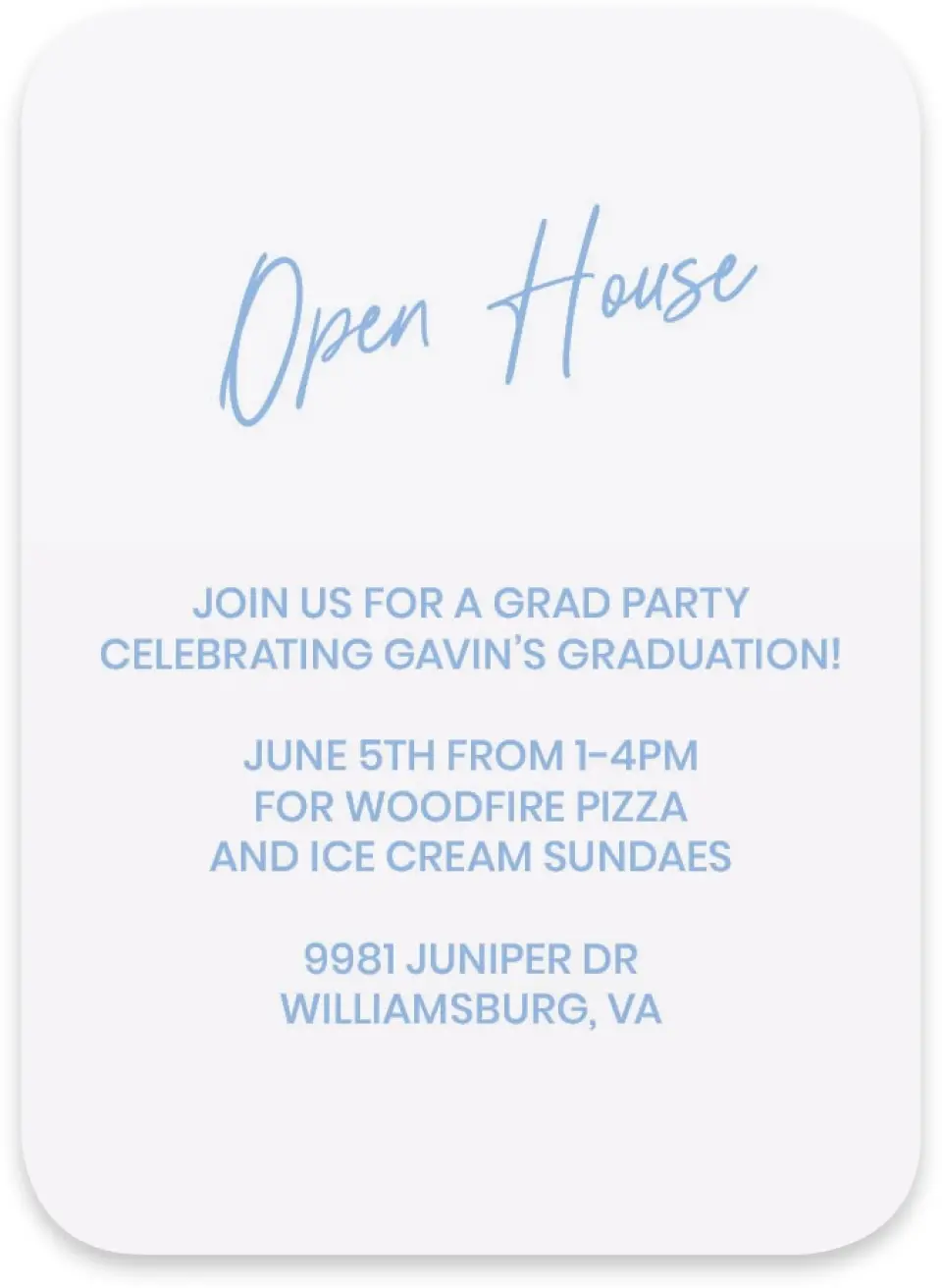 This is a 4½" x 3¼" Wedding Invitation RSVP Postcard called Simple Grad printed in full color on Luxe Satin paper