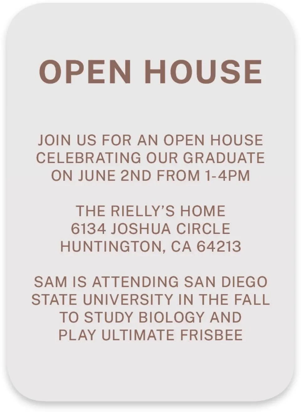 This is a 4½" x 3¼" Wedding Invitation RSVP Postcard called Graduation Time printed in full color on Luxe Satin paper