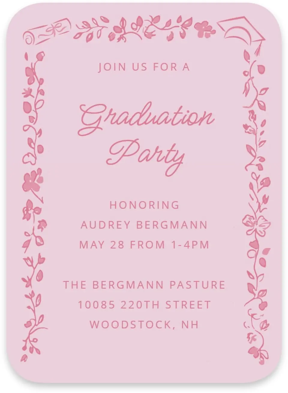 This is a 4½" x 3¼" Wedding Invitation RSVP Postcard called Happily in Bloom printed in full color on Luxe Satin paper